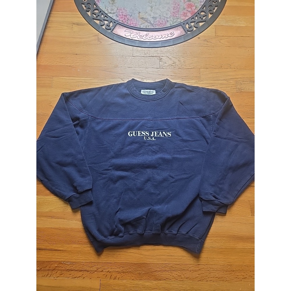 Vintage Guess Jeans USA Georges‎ Marciano Embroidered Crewneck Sweatshirt M Navy